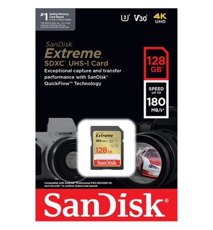 SanDisk 128GB Extreme UHS-I SDXC Memory Card