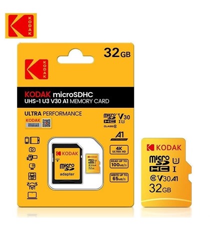 Kodak microSDHC 32GB UHS-I U3 V30 A1 Memory Card