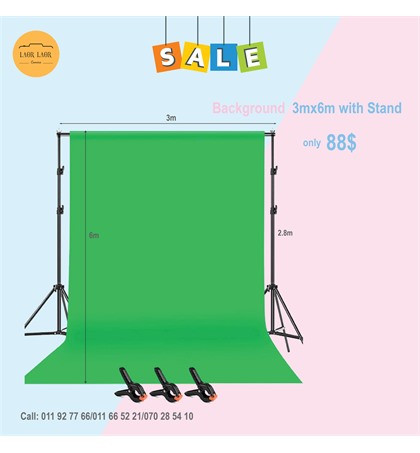 Background Clothes 3mx6m with Stand (Set)