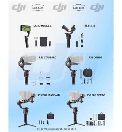 DJI Gimbal RS3 Mini, RS3 Single, RS3 Combo, RS3 Pro Single, RS3 Pro Combo, Osmo Mobile6