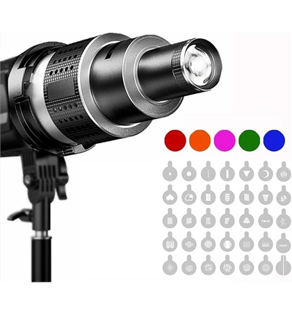 DF DIGITALFOTO Optical Snoot Bowens Mount Gobo Projector With 39 Gobos For Photography Spotlight, Compatible With Aputure Amaran 100X/D 200D/X, Godox SL60, Nanlite FS150B - View #13