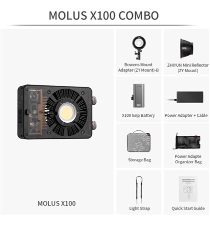 Zhiyun MOLUS X100 Bi-Color Pocket COB Monolight (Combo)