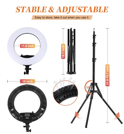 Ring Light SY-3161 III LED 18" with Light Stand 2.6m (Set)