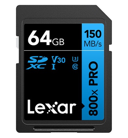 Lexar 64GB High-Performance 800x PRO SDXC UHS-I Card