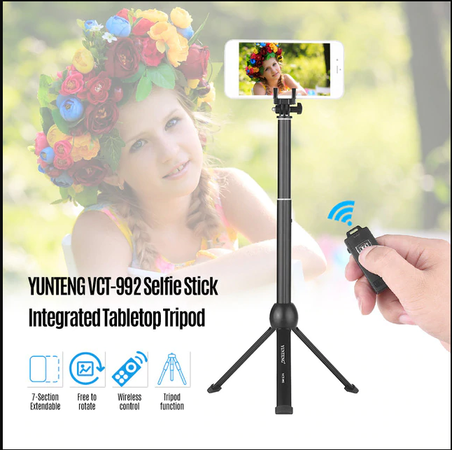 Yunteng VCT992 Selfie Stick with Remote Laor Laor Camera Shop ល្អល្អ